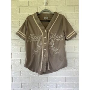Faded‎ Rose Essentials Women's M New York University Jersey Top Y2K Streetwear